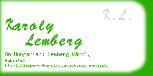 karoly lemberg business card